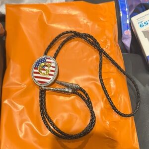 Patriotic Bolo Tie with American Flag Design